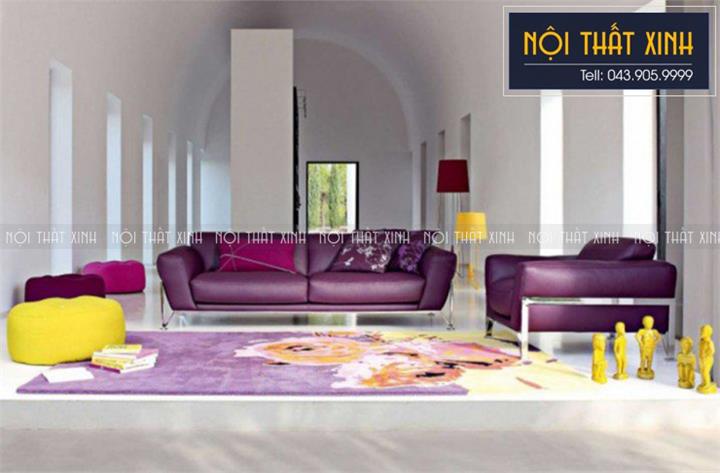 5 mẫu sofa màu tím mang đến vẻ đẹp lãng mạn cho phòng khách