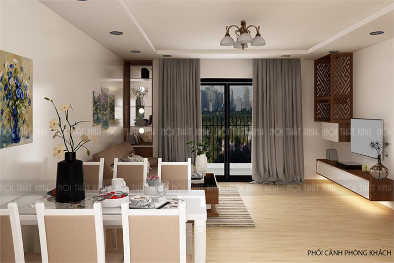 Thiết kế nội thất chung cư Time City hiện đại với gam màu trung tính