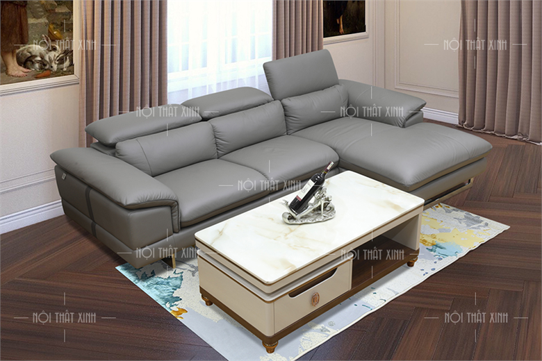 Ghế sofa đẹp H9270-GN da thật 100%