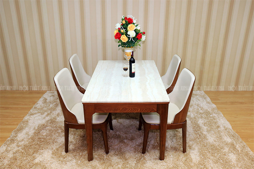 10+ Bộ bàn ghế ăn màu trắng - đen cực đẹp cho bếp ăn hiện đại