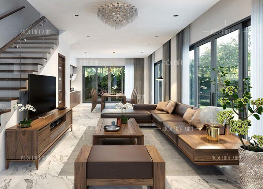 10 Mẫu bàn ghế sofa gỗ phòng khách đẹp xu hướng 2022 nên mua