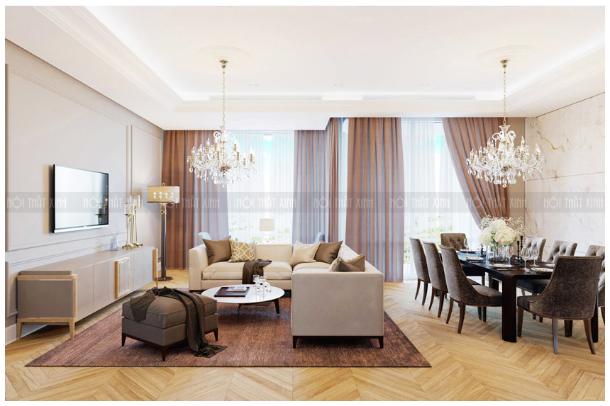 trang trí với thảm sofa phòng khách