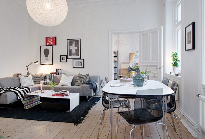 trang trí với thảm sofa phòng khách