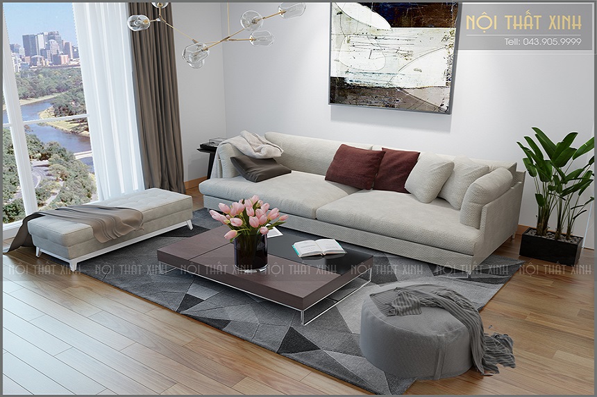 trang trí với thảm sofa phòng khách