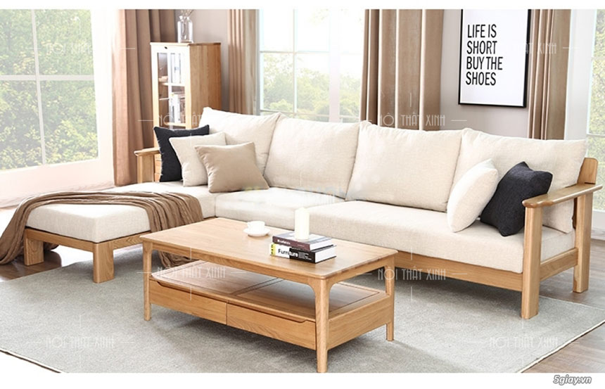 15 Bộ sofa góc chữ L đẹp bằng gỗ da và vải bán chạy nhất 2019