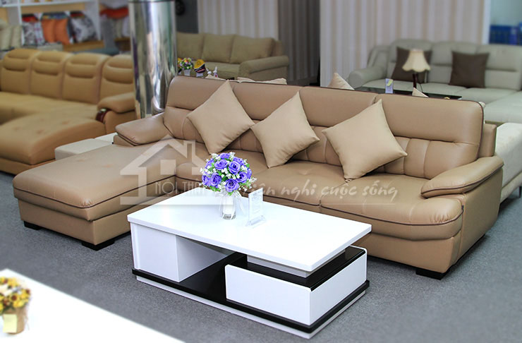 Bộ ghế sofa thiết kế hiện đại với chất liệu da Hàn cao cấp