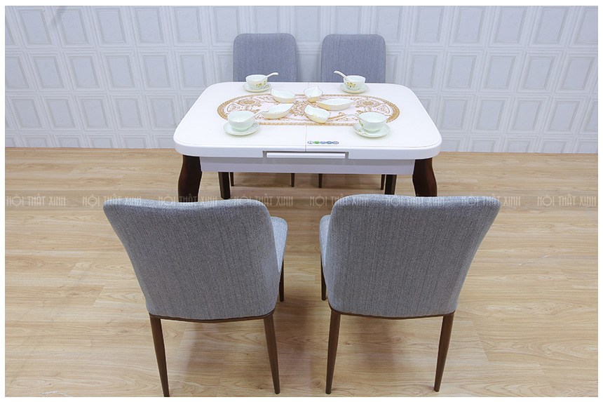 Mẫu bàn ăn nhỏ 4 ghế phù hợp với căn hộ chung cư hoặc nhà nhỏ | by KENSIT  Nội Thất | Medium
