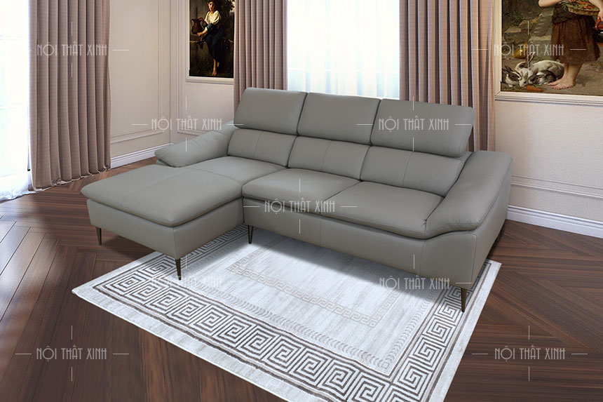 mẫu sofa góc màu xám ghi