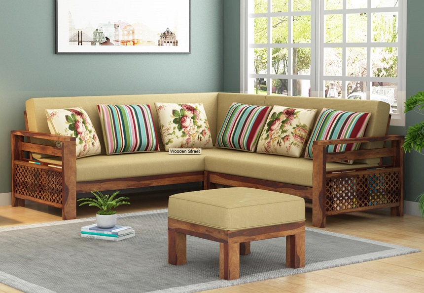 bàn ghế sofa gỗ phòng khách chung cư