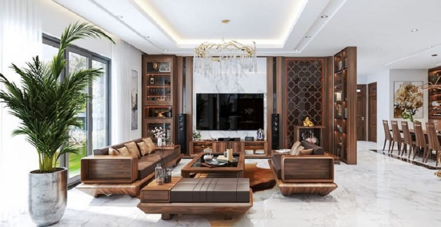 Có nên trang trí phòng khách bằng gỗ tự nhiên không?
