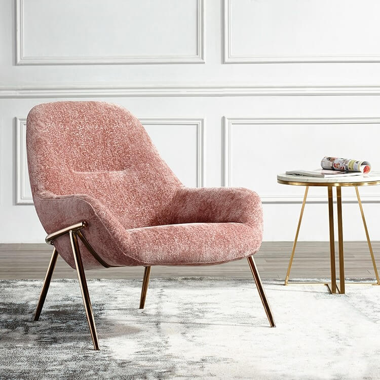 ghế sofa đơn màu hồng