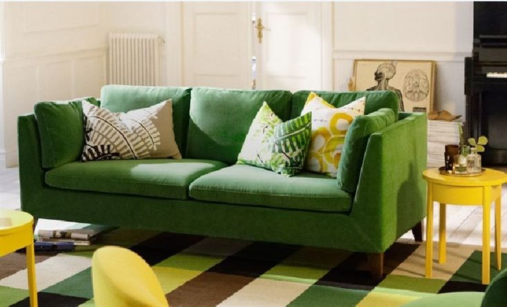 ghế sofa màu xanh lá cây
