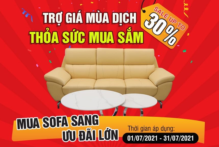 giảm giá mạnh 30% khi mua sofa