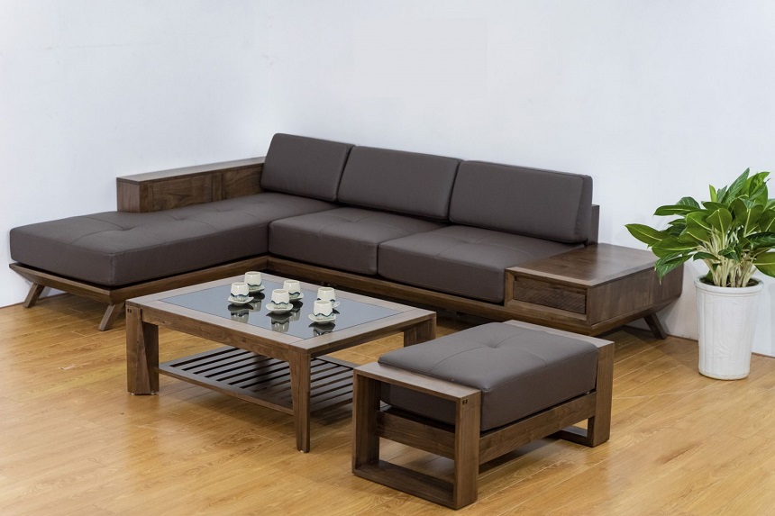 mẫu bàn ghế gỗ hiện đại cho phòng khách nhỏ