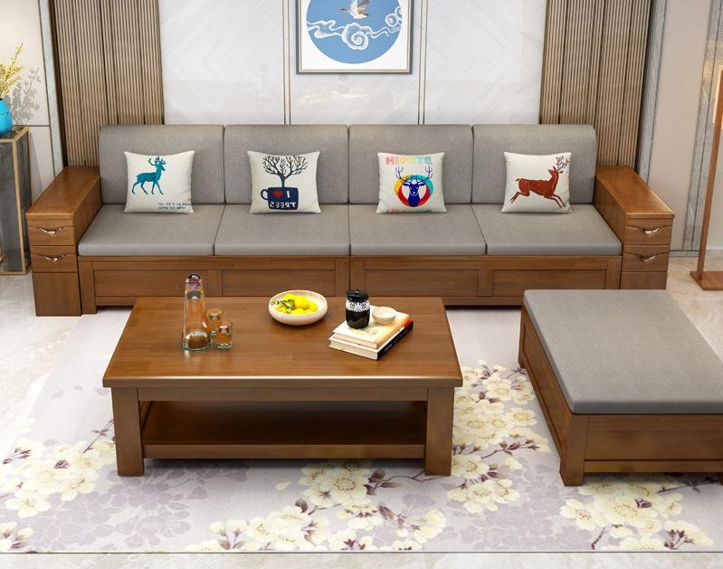 những mẫu bàn ghế gỗ phòng khách đơn giản