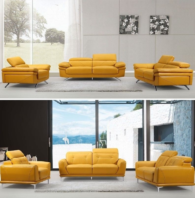 sofa da màu vàng