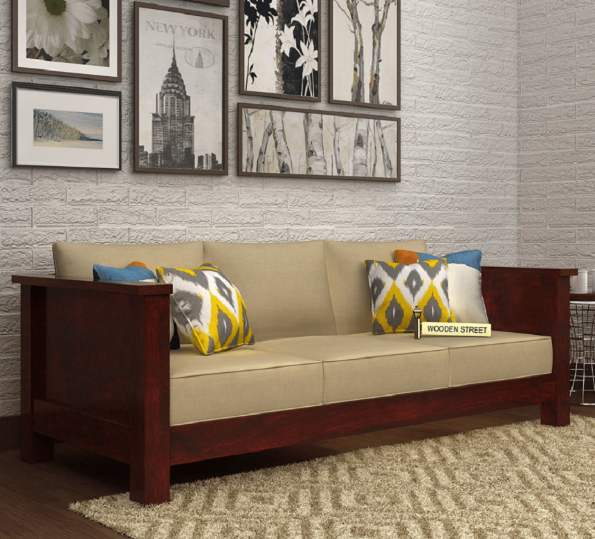 sofa gỗ chữ I cho chung cư