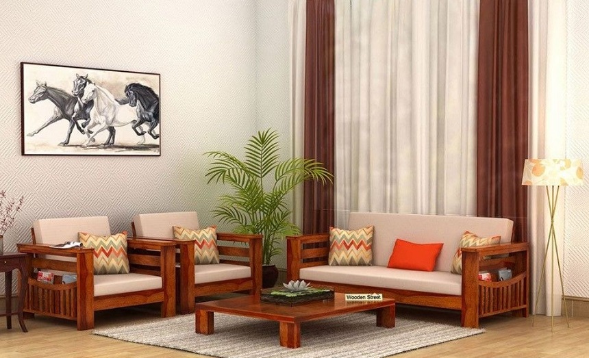 sofa gỗ chữ I cho chung cư