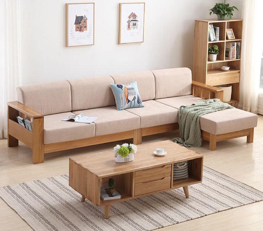 sofa gỗ phòng khách 2019