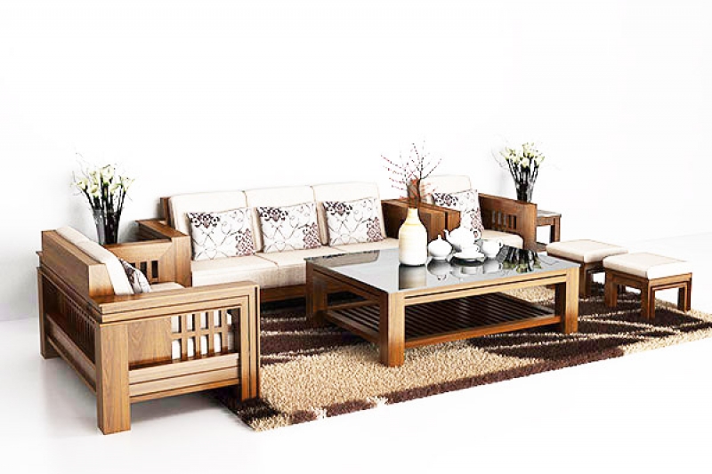 sofa gỗ sồi