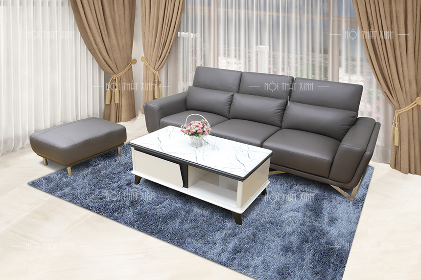 sofa văn phòng da thật