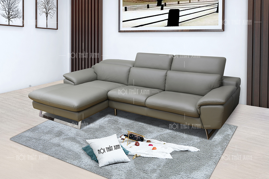 sofa văn phòng da thật