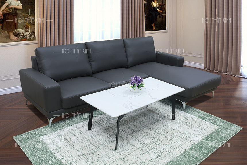 sofa văn phòng da thật