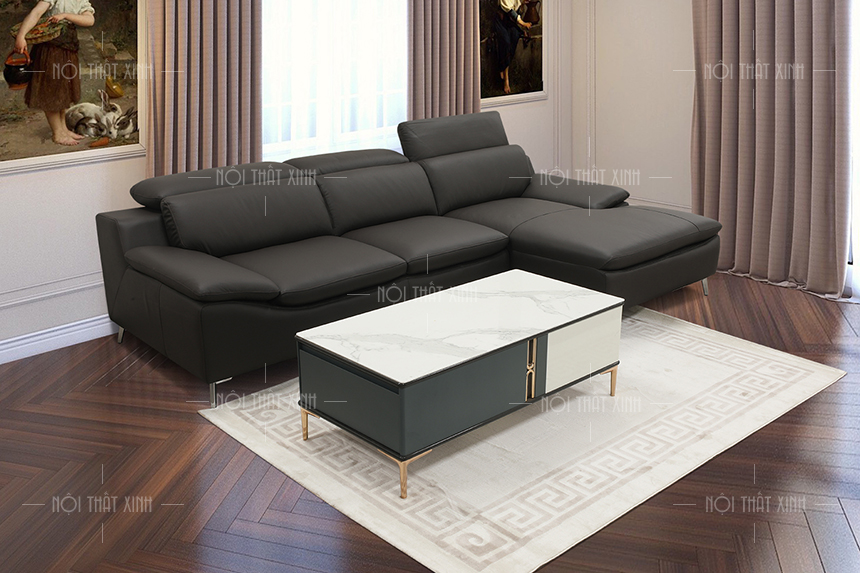 sofa văn phòng da thật