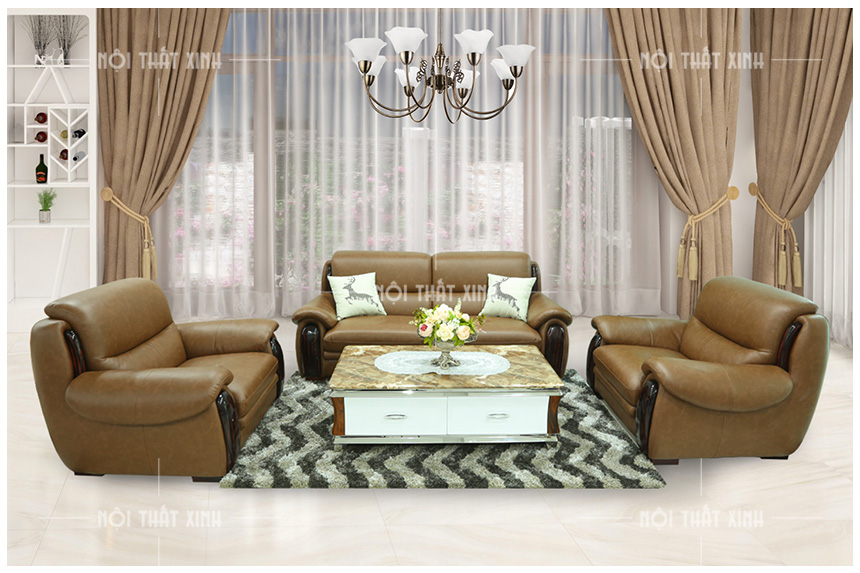 sofa văng da thật