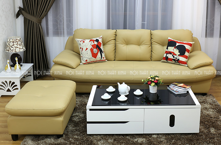 sofa văng da thật
