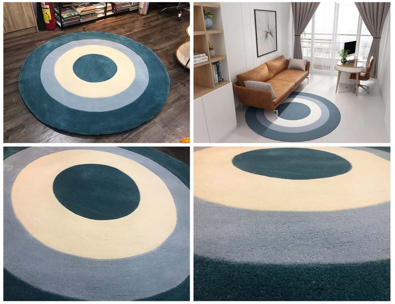 thảm tròn trang trí phòng khách