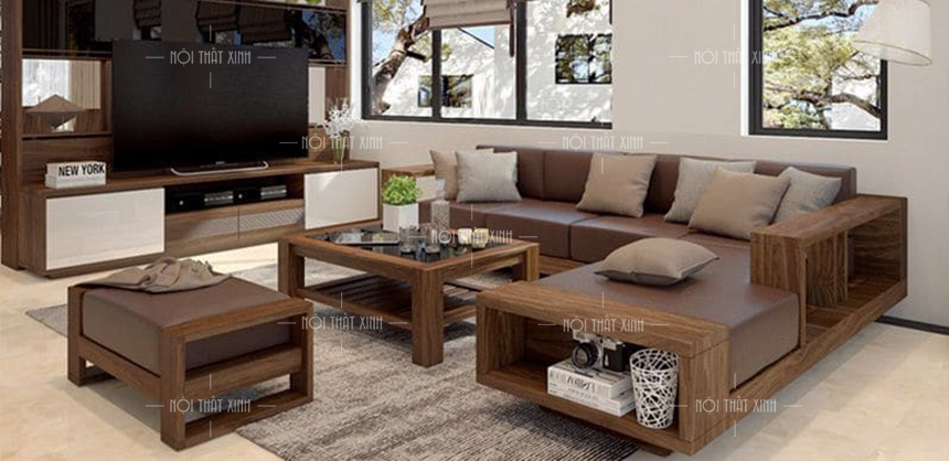 Tổng hợp các mẫu sofa gỗ chữ L đẹp nhất cho chung cư nhà phố