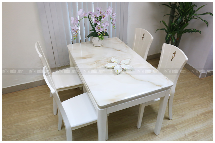 Top các mẫu bàn ăn 4 ghế màu trắng đẹp được săn đón nhất
